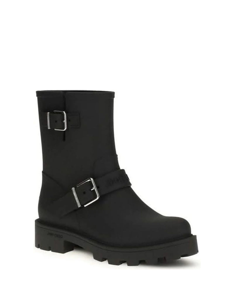 Jimmy Choo Black Polyurethane Rain Boots Boots