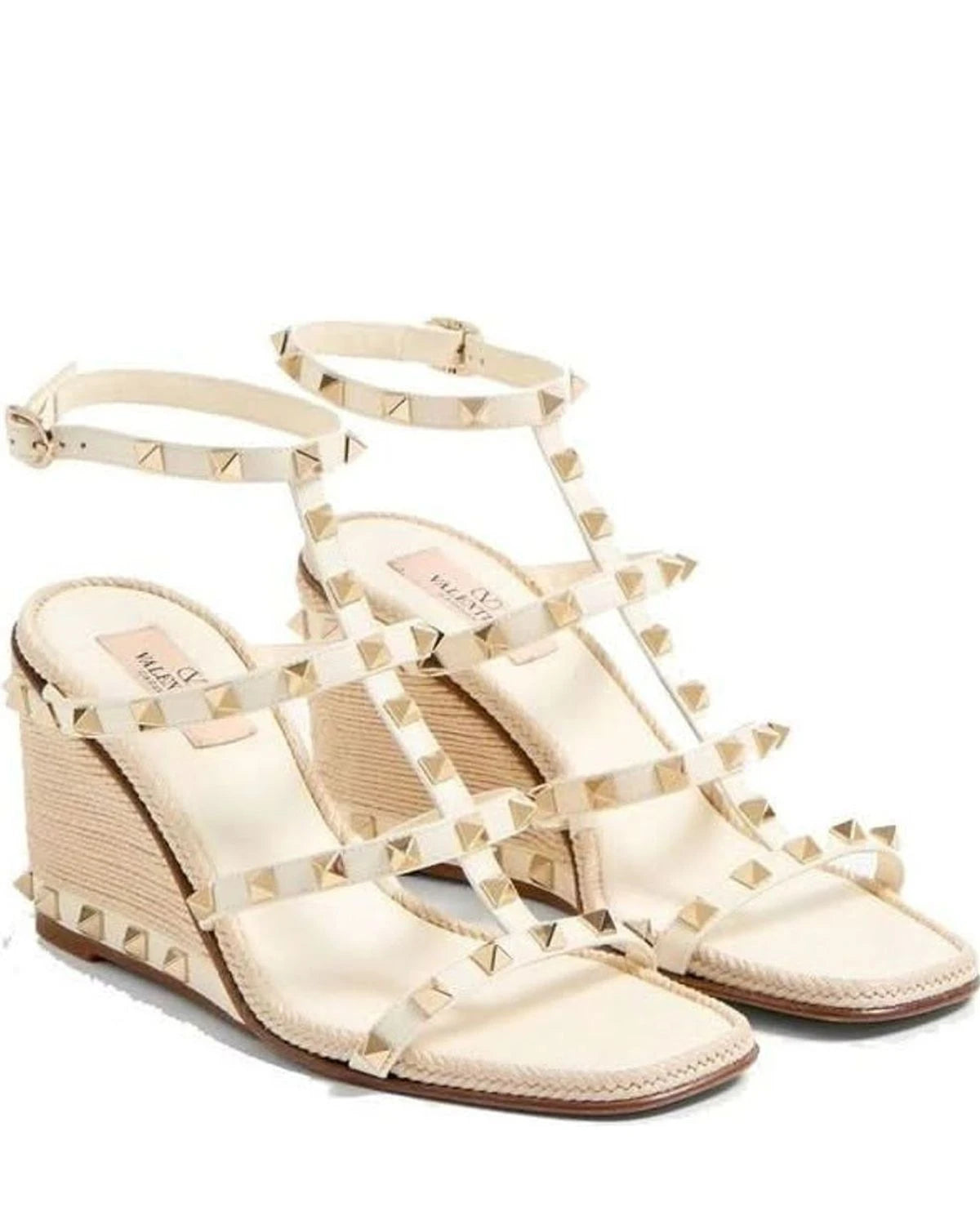 Valentino Garavani Calfskin Wedge Sandals Heels