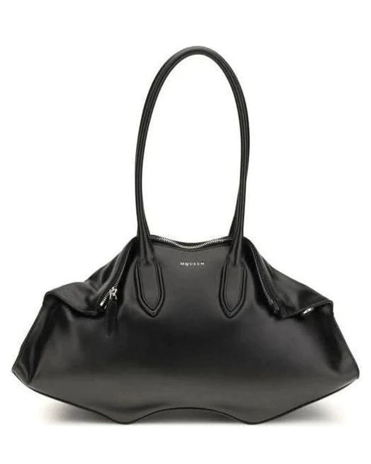 Alexander Mcqueen Black Calf Leather Bos Taurus Shoulder Bag Shoulder Bags