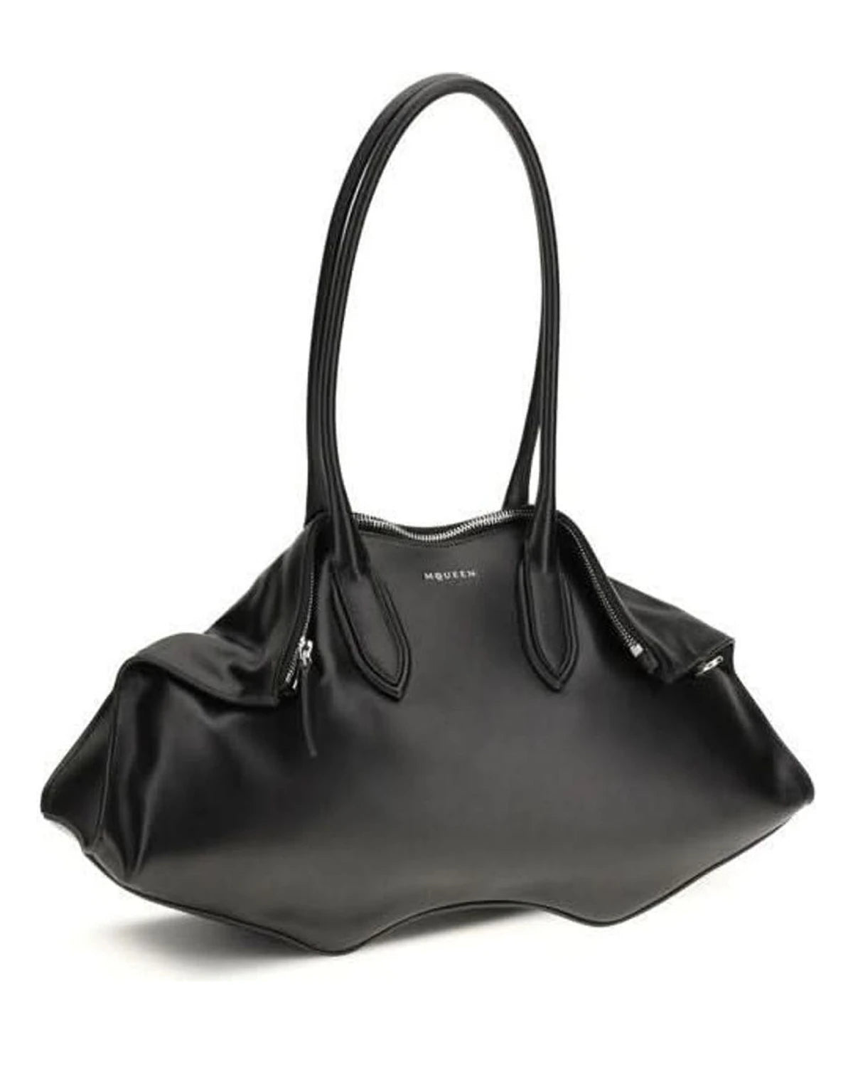 Alexander Mcqueen Black Calf Leather Bos Taurus Shoulder Bag Shoulder Bags