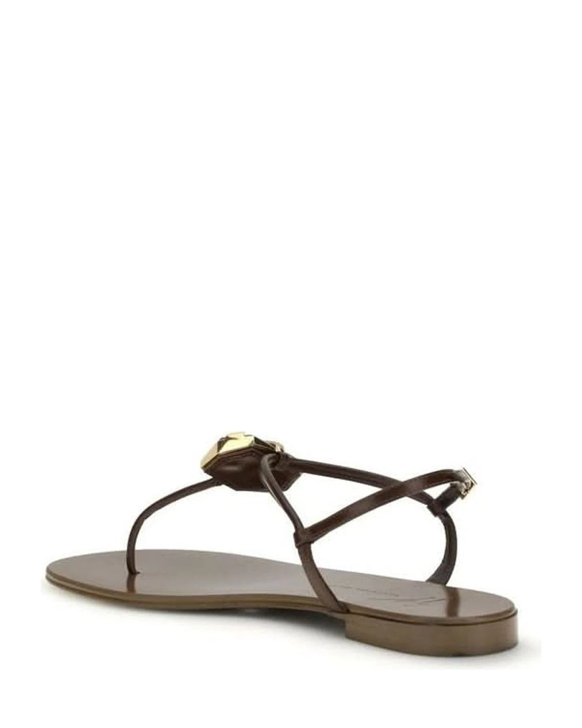 Giuseppe Zanotti Brown Stainless Steel Flat Sandals Sandals