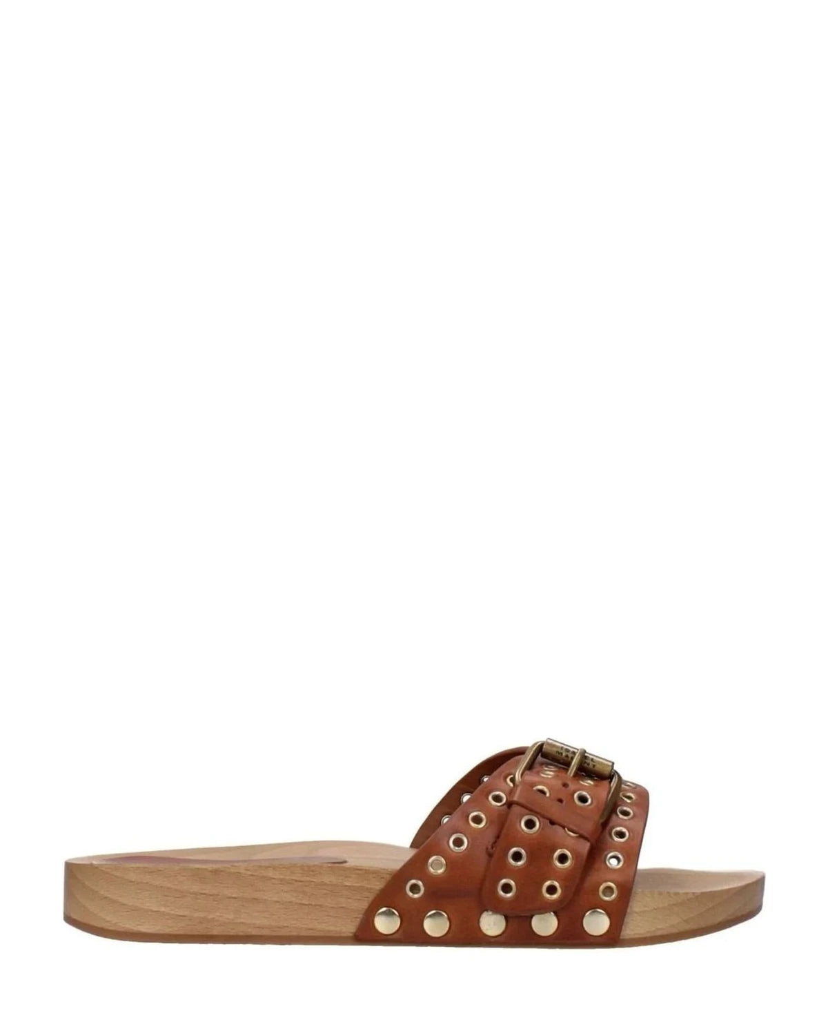 Isabel Marant Brown Leather Slippers 