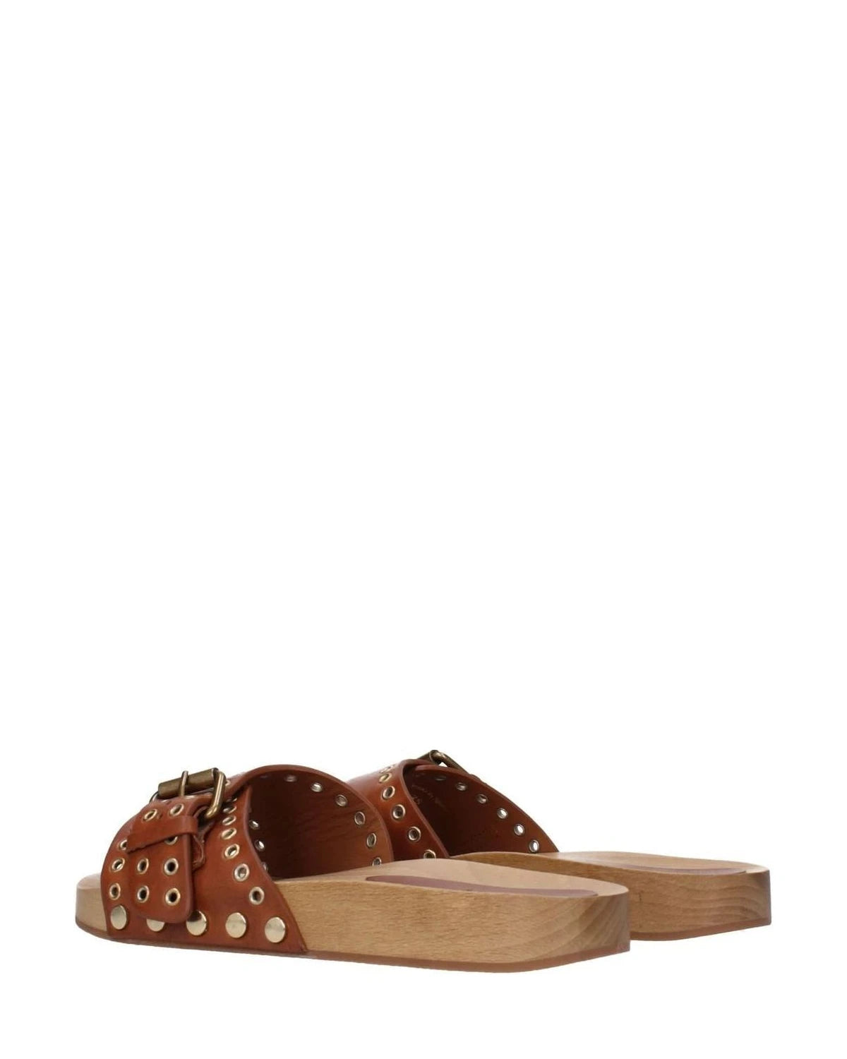Isabel Marant Brown Leather Slippers 