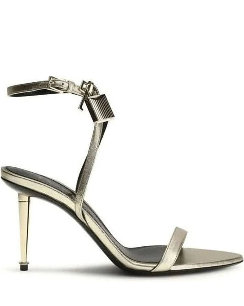 Tom Ford Gold Calf Leather Bos Taurus Stiletto Heel 