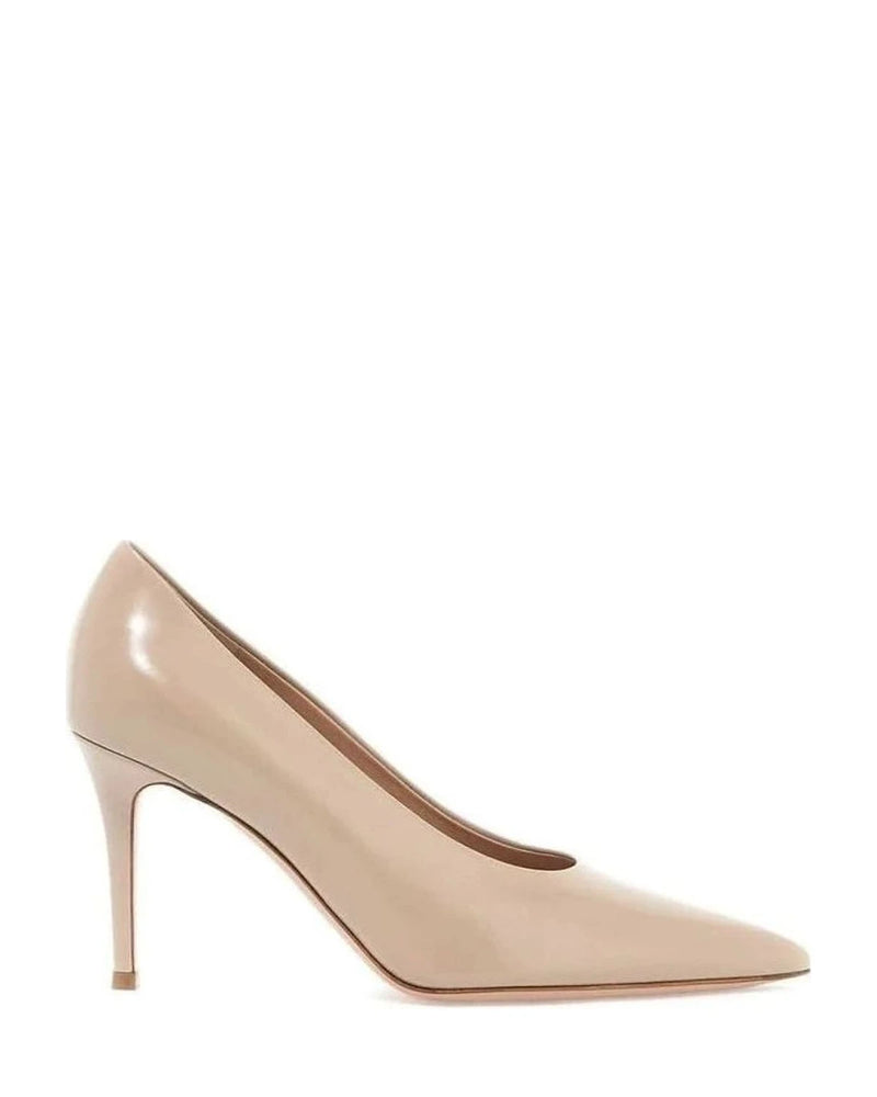 Gianvito Rossi Beige Calfskin High Heel Pumps 