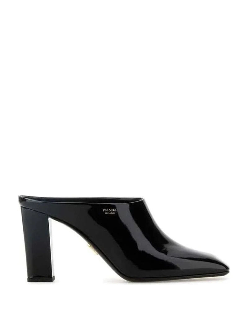 Prada Black Calfskin Mules 