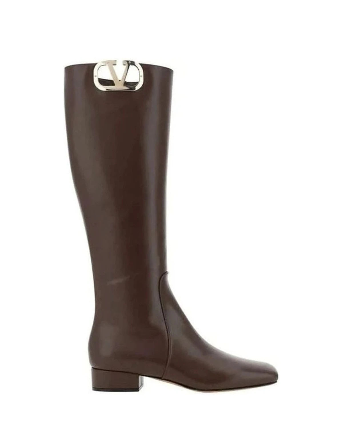 Valentino Garavani Brown Lace Calfskin Up Boots 