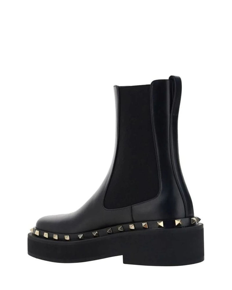 Valentino Garavani Black Calfskin Chelsea Boots 