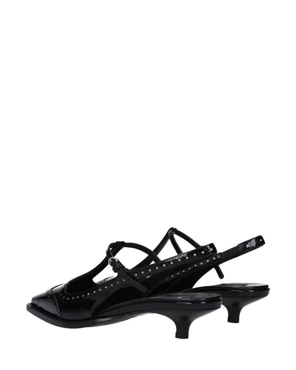 Miu Miu Black Calfskin Mid Heel Pumps 