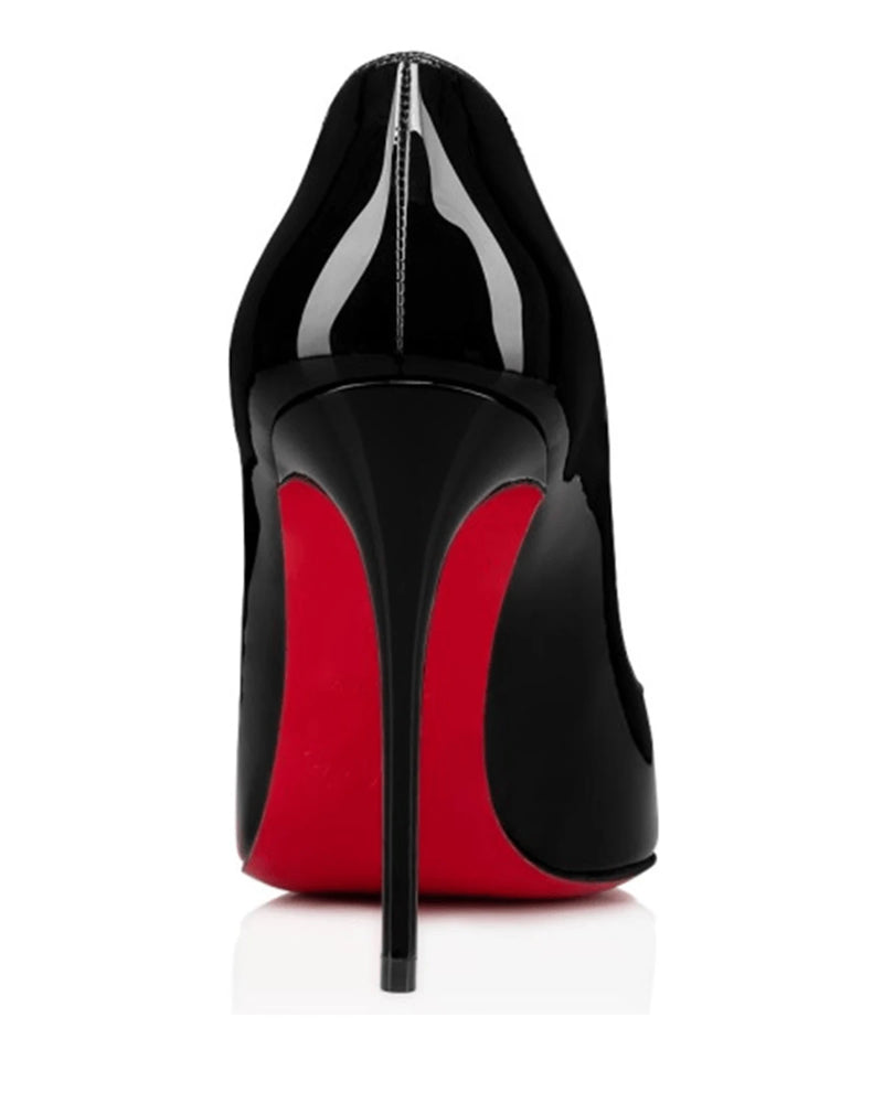 Christian Louboutin Black Leather Patent Hot Chick Pumps 