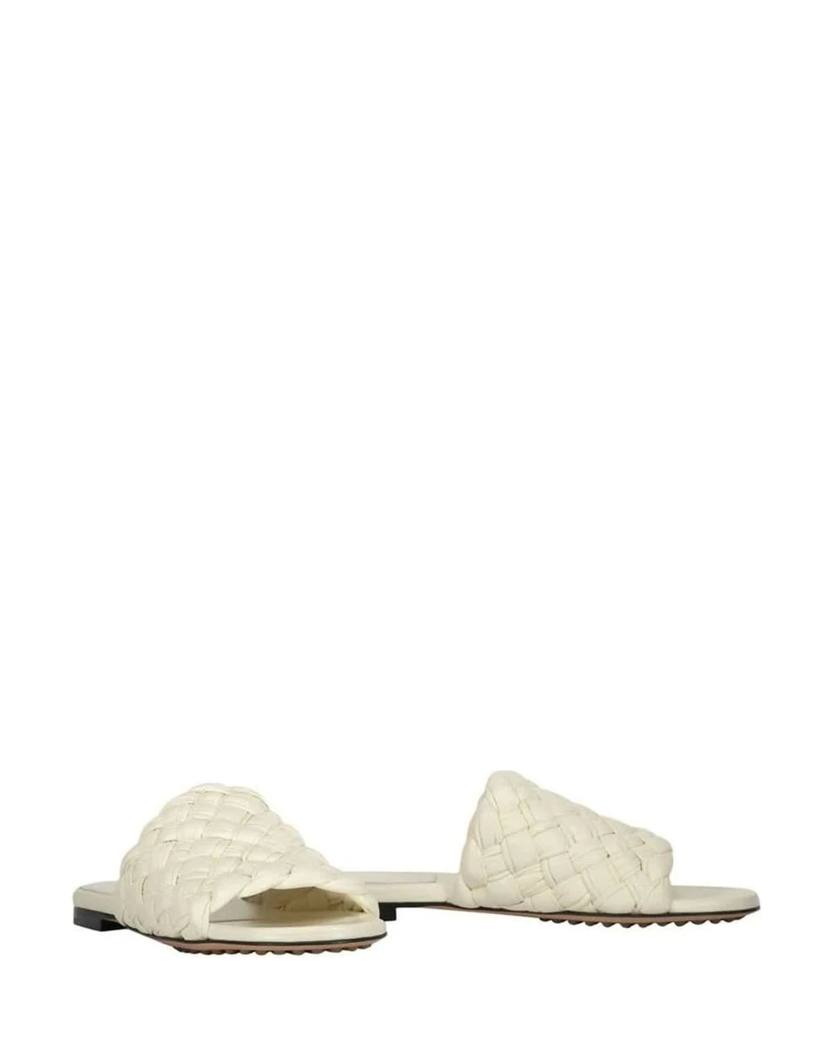 Bottega Veneta White Leather Lamb Mules 