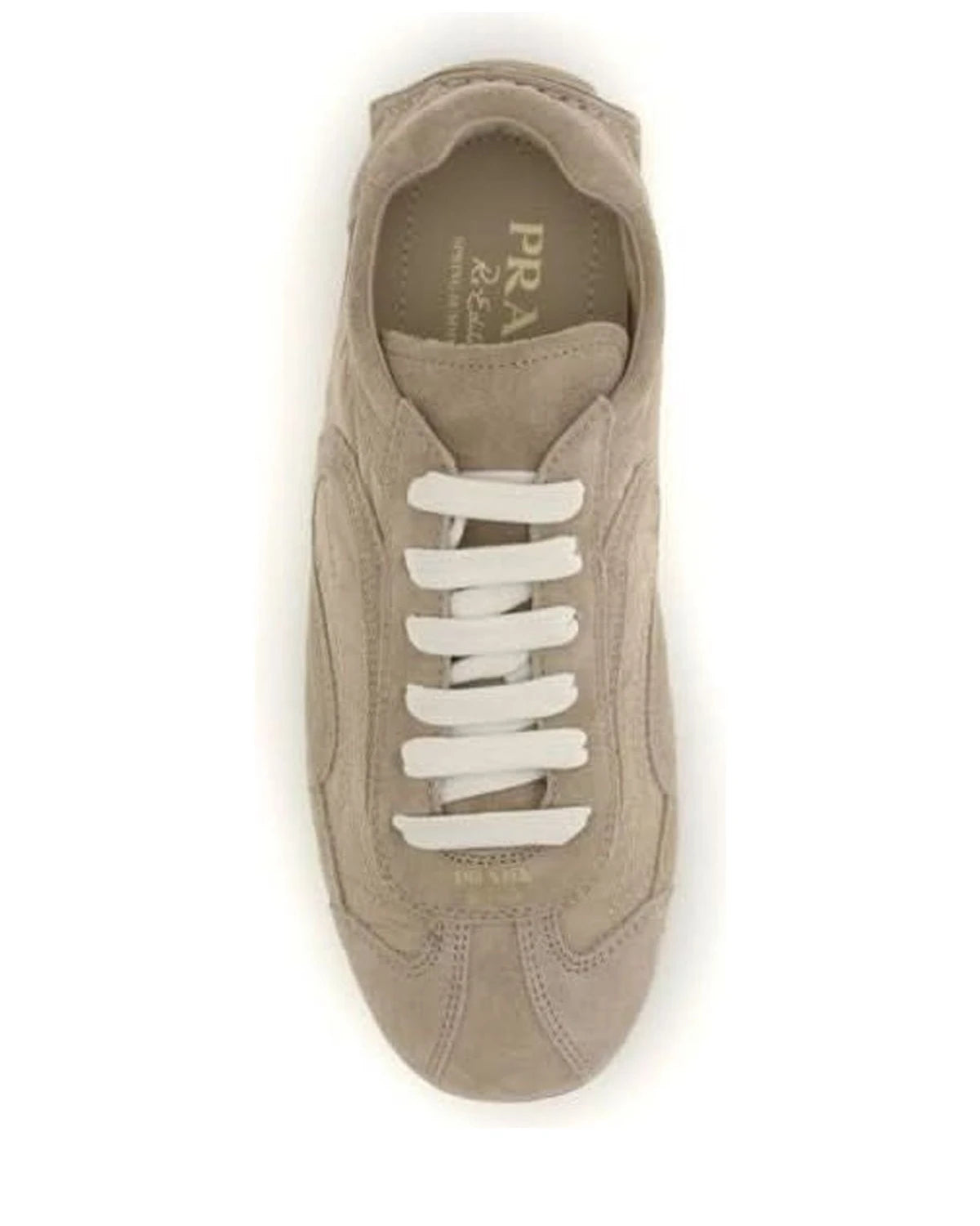 Prada Beige Lamb Ovis Aries Athletic Sneakers 