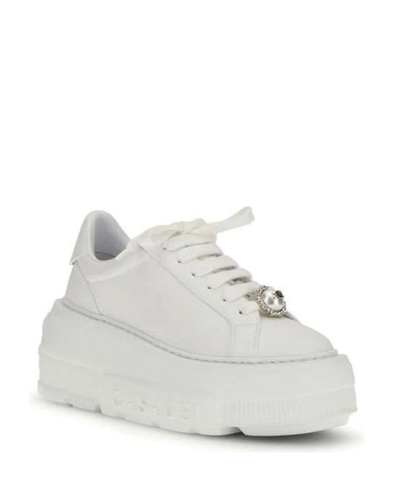 Casadei White Rubber Platform Sneakers 