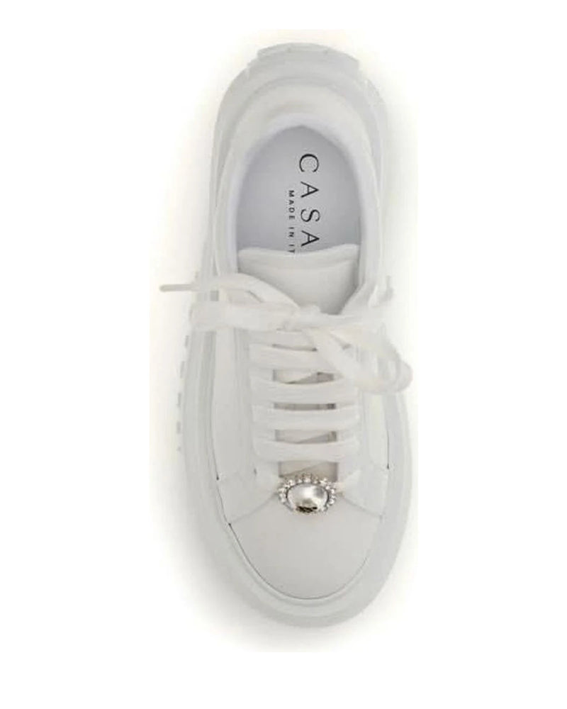 Casadei White Rubber Platform Sneakers 