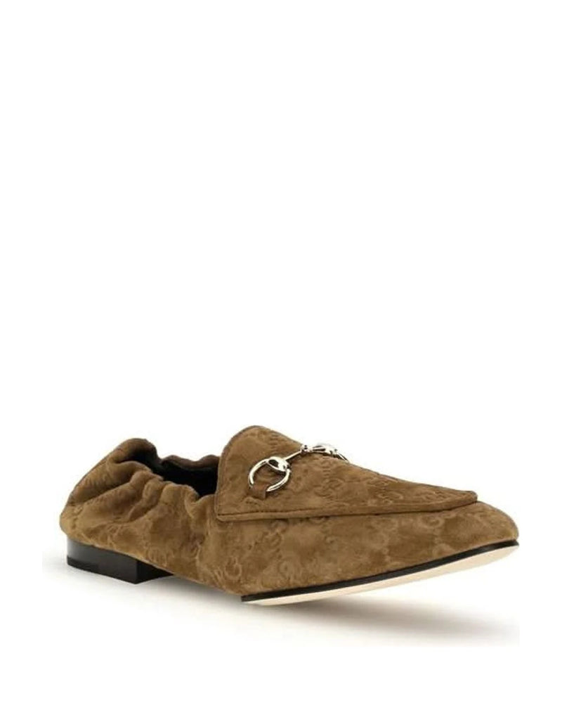 Gucci Brown Calf Leather Bos Taurus Slip On Loafers 