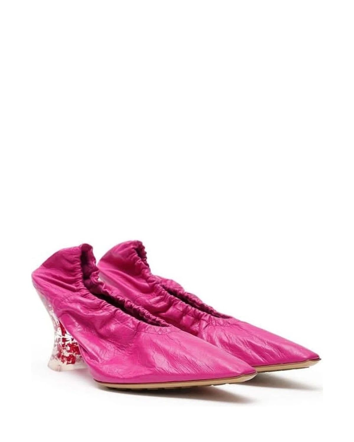 Bottega Veneta Fuchsia Leather Slippers 