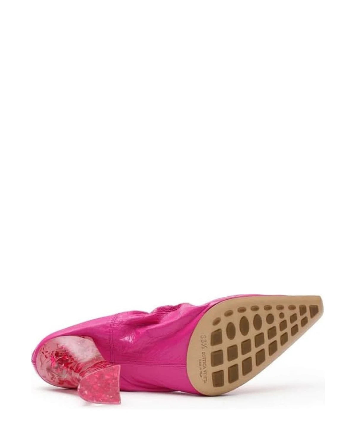 Bottega Veneta Fuchsia Leather Slippers 