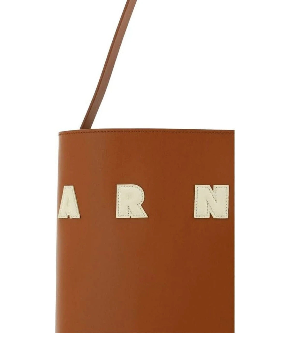 Marni Brown Calf Leather Bos Taurus Shoulder Bag 