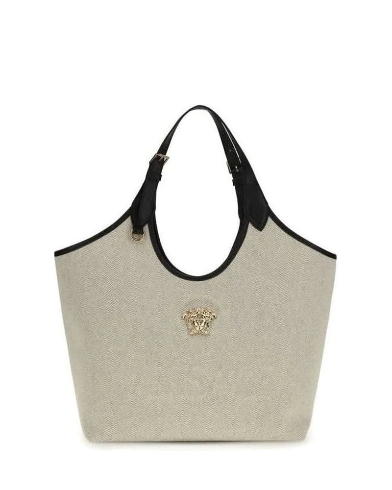 Versace Beige Cotton Shoulder Bag 