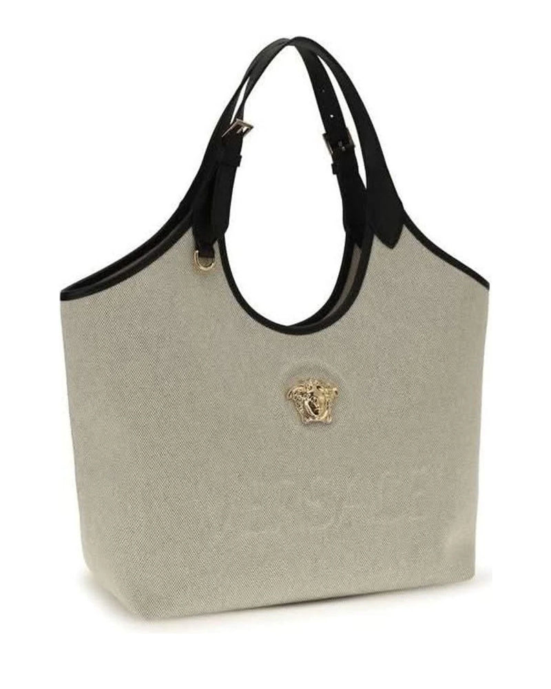 Versace Beige Cotton Shoulder Bag 