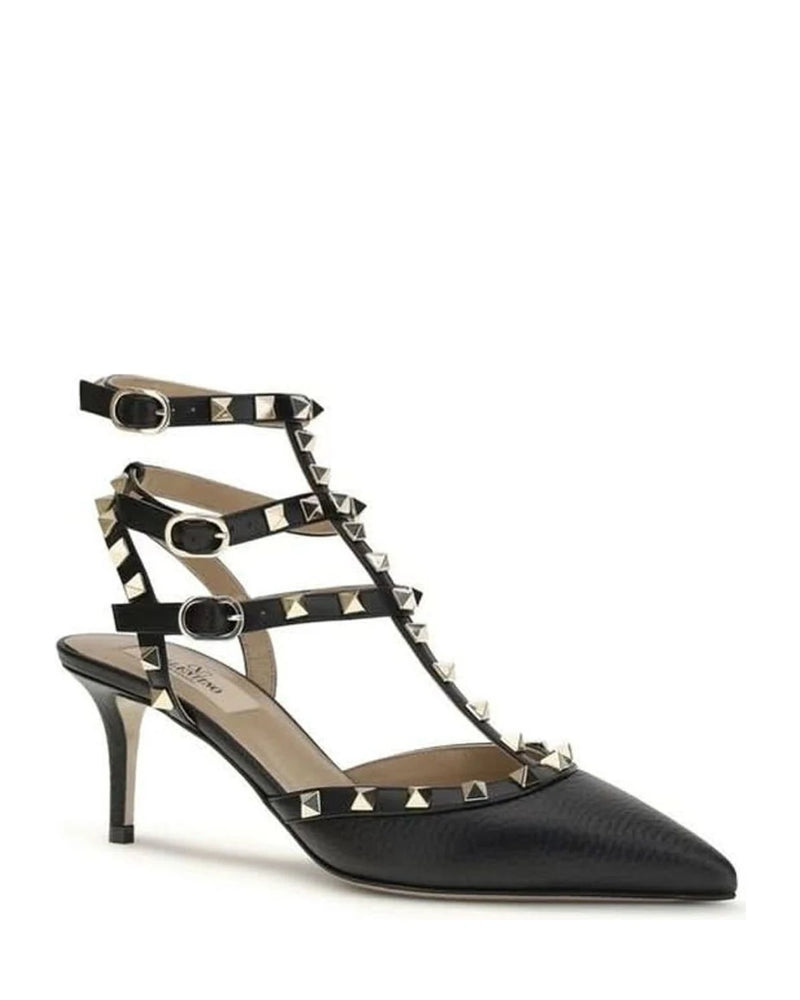 Valentino Garavani Black Calf Leather Bos Taurus Pumps 