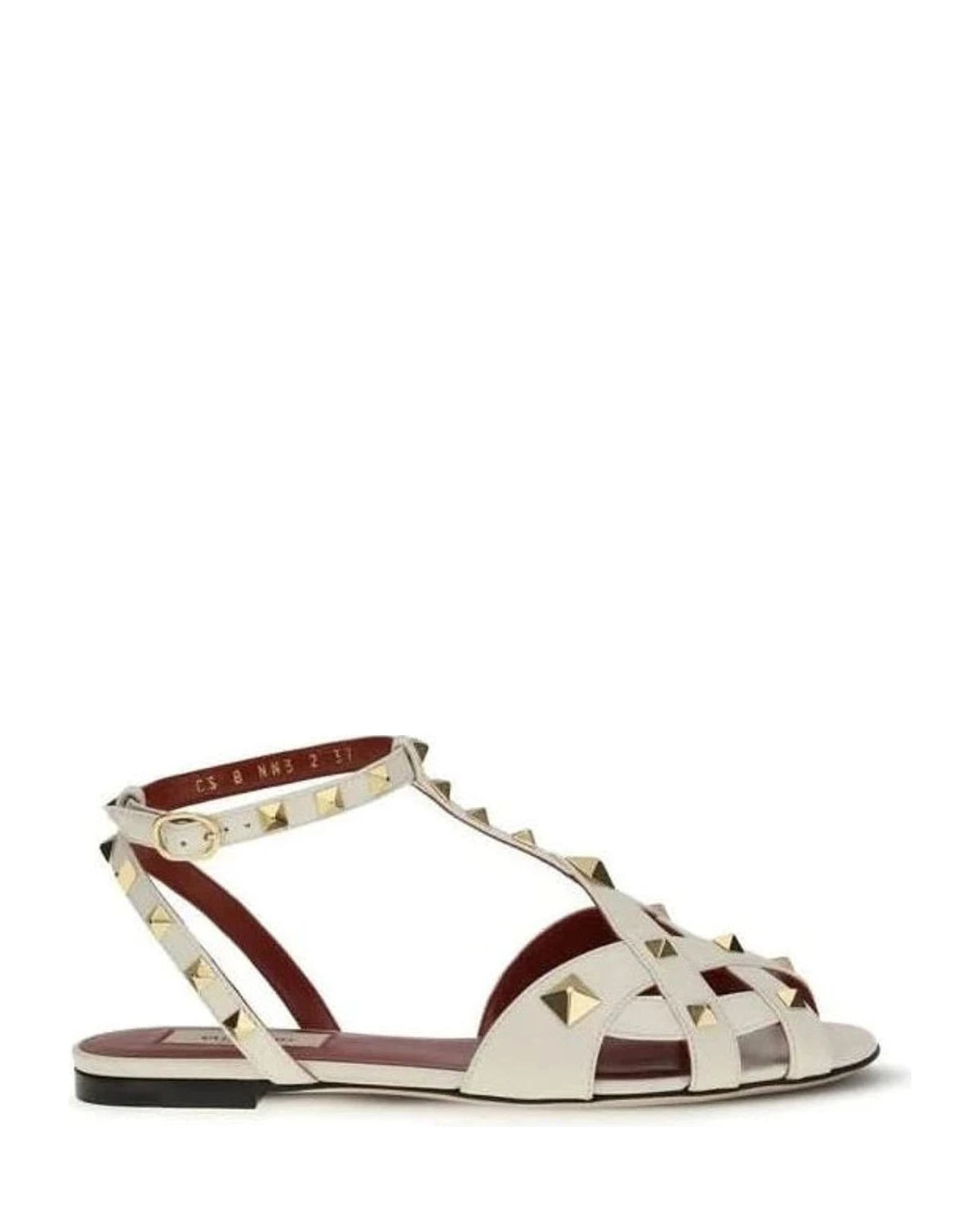 Valentino Garavani Beige Goatskin Flat Sandals 