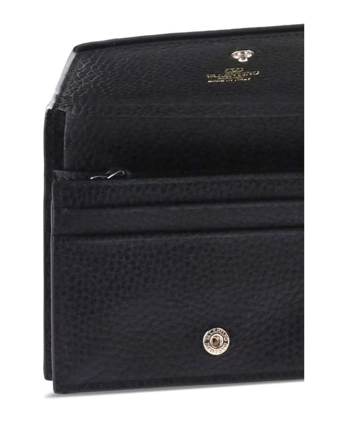 Valentino Garavani Black Calf Leather Bos Taurus Wallet 