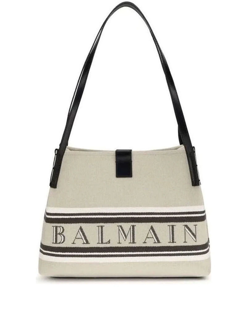 Balmain Beige Cotton Shoulder Bag 