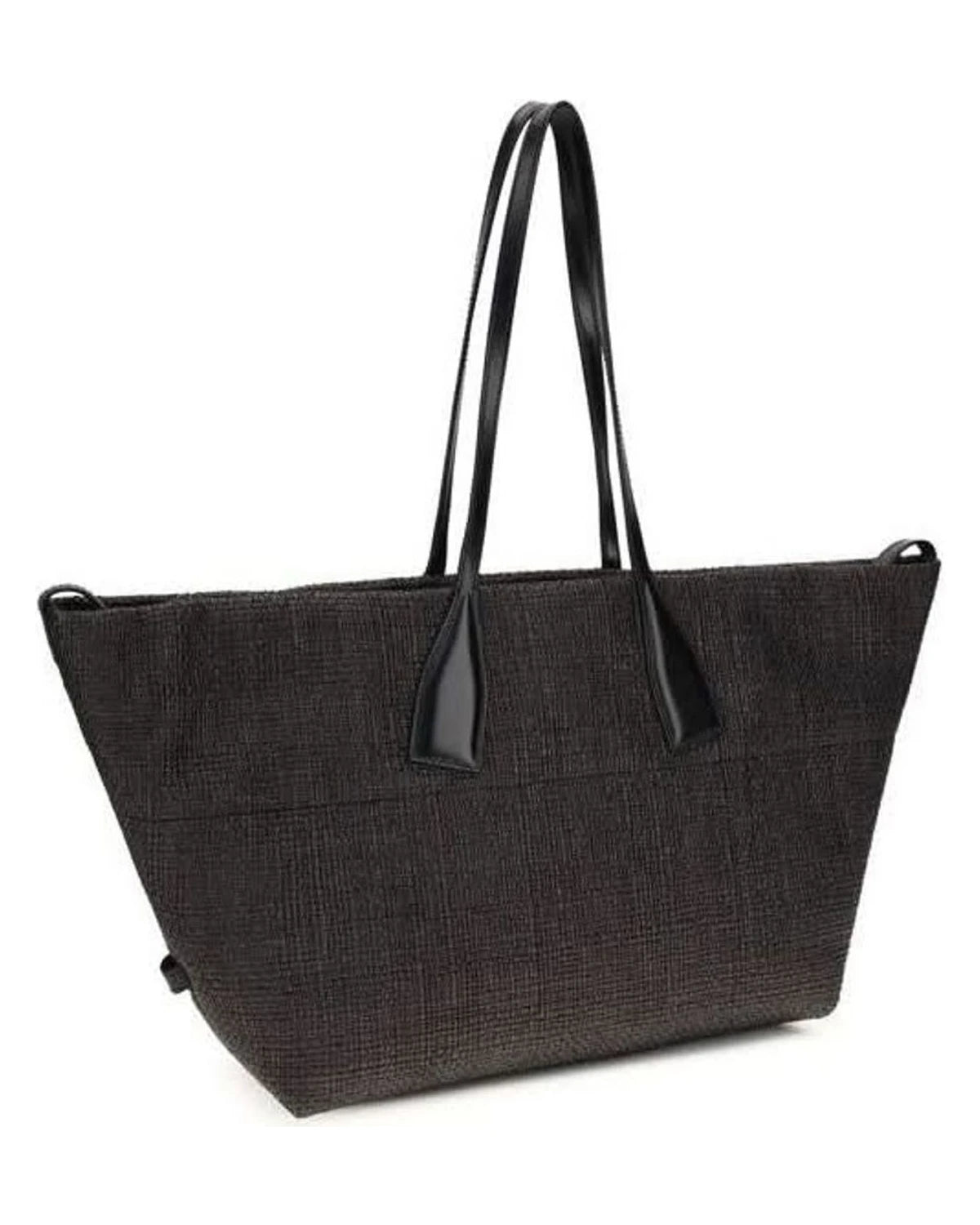 Balmain Black Raffia Shoulder Bag 