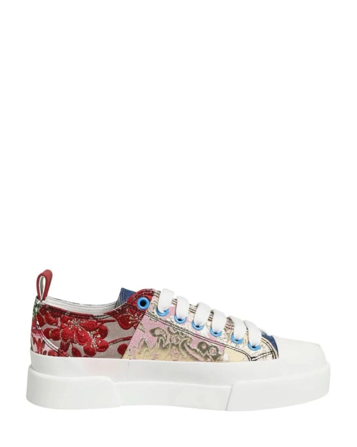 Dolce & Gabbana Multicolor Patchwork Low Top Sneakers Shoes 