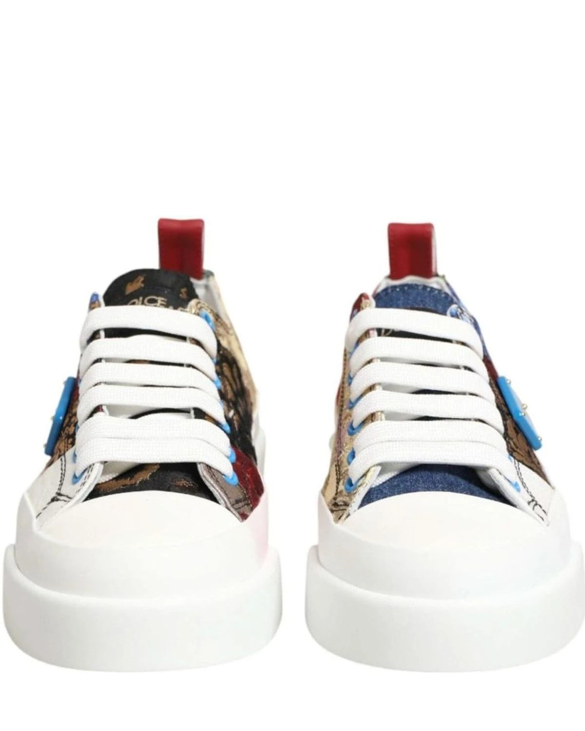 Dolce & Gabbana Multicolor Patchwork Low Top Sneakers Shoes 