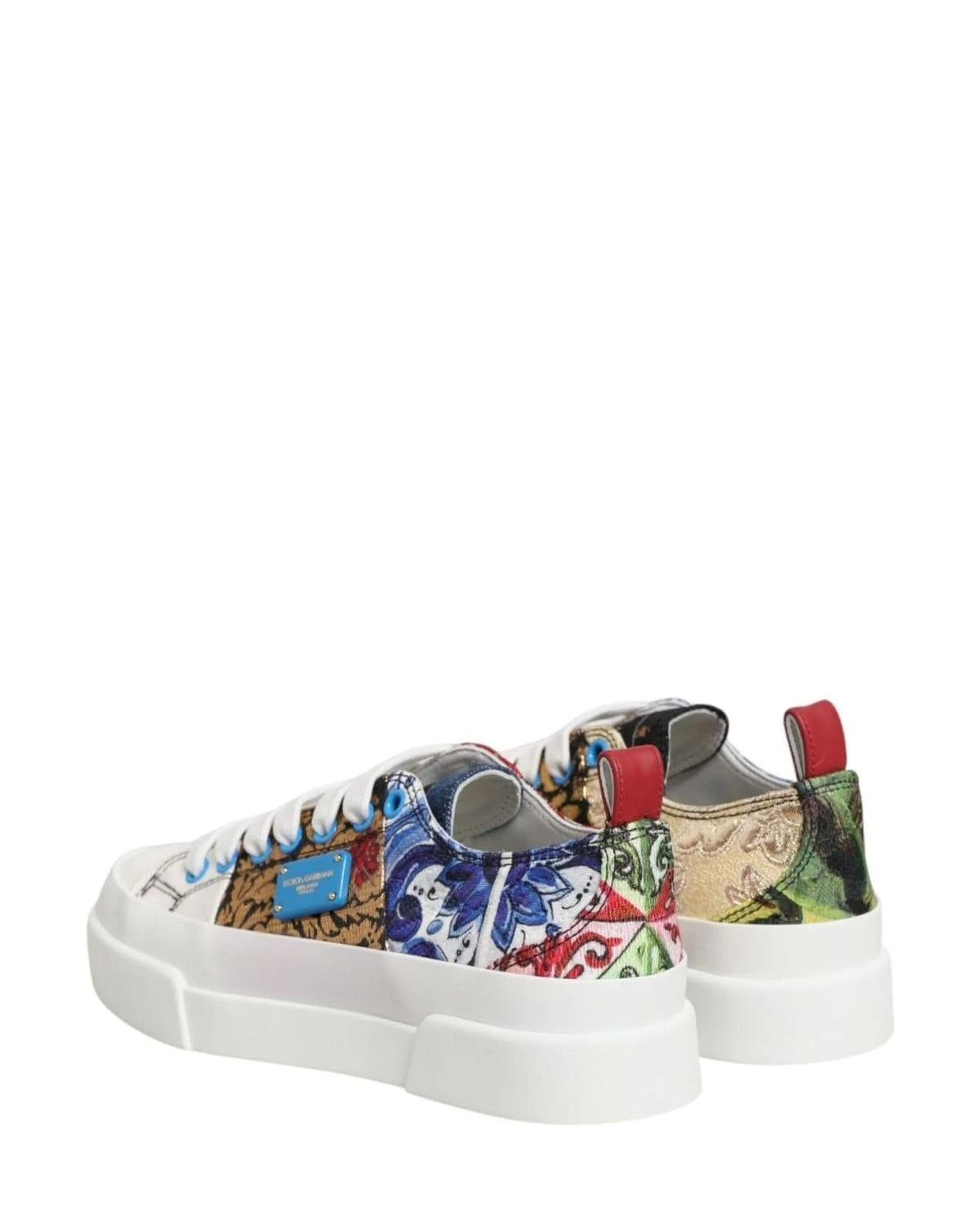 Dolce & Gabbana Multicolor Patchwork Low Top Sneakers Shoes 