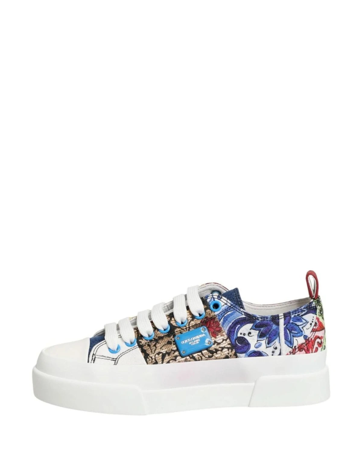 Dolce & Gabbana Multicolor Patchwork Low Top Sneakers Shoes 