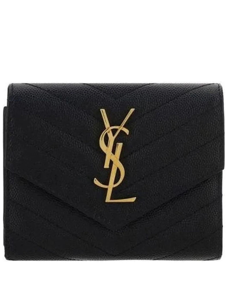 Saint Laurent Black Calf Leather Bos Taurus Wallet 