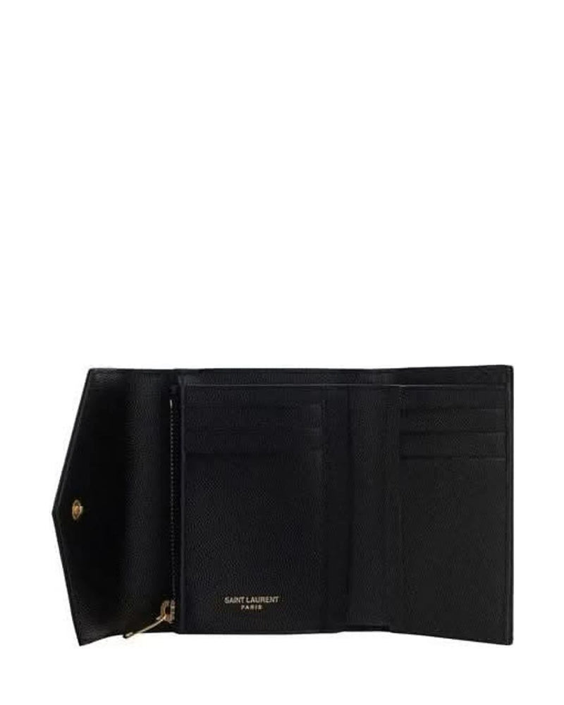 Saint Laurent Black Calf Leather Bos Taurus Wallet 