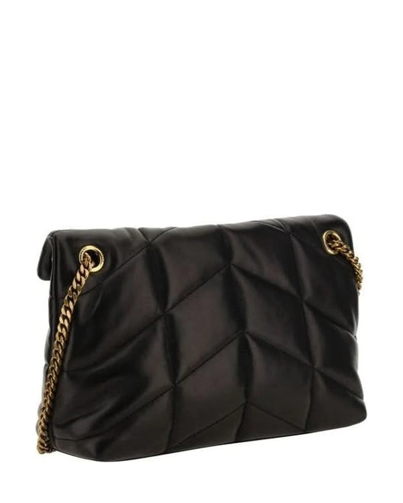 Saint Laurent Black Lamb Ovis Aries Shoulder Bag 