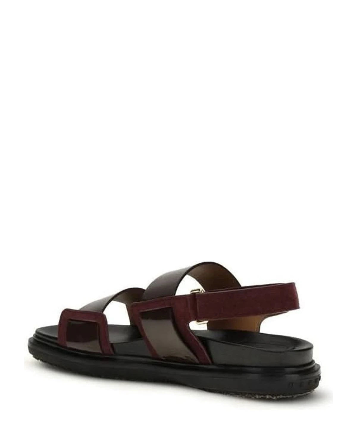Marni Black Leather Calf Bos Taurus Strap Sandals 