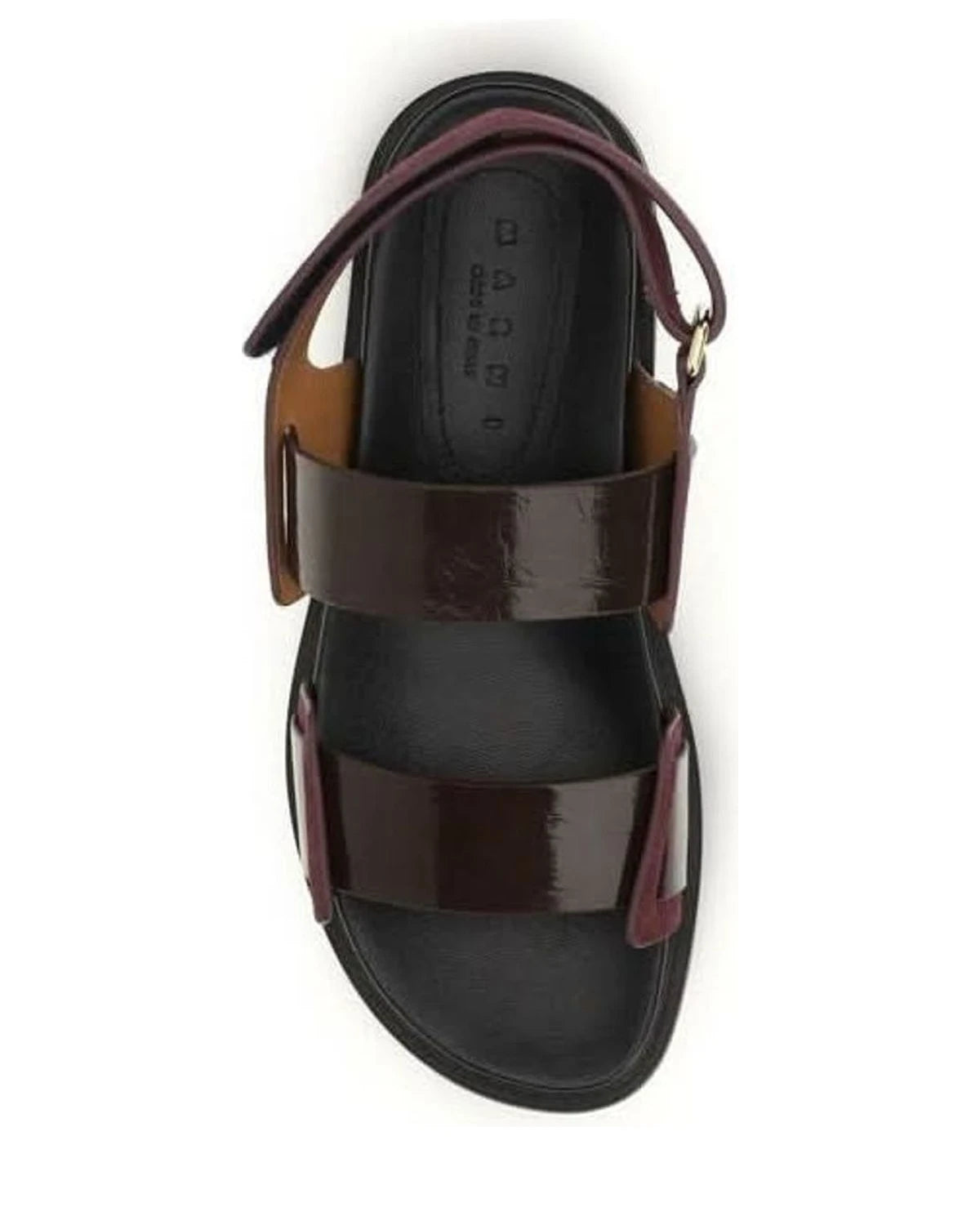 Marni Black Leather Calf Bos Taurus Strap Sandals 