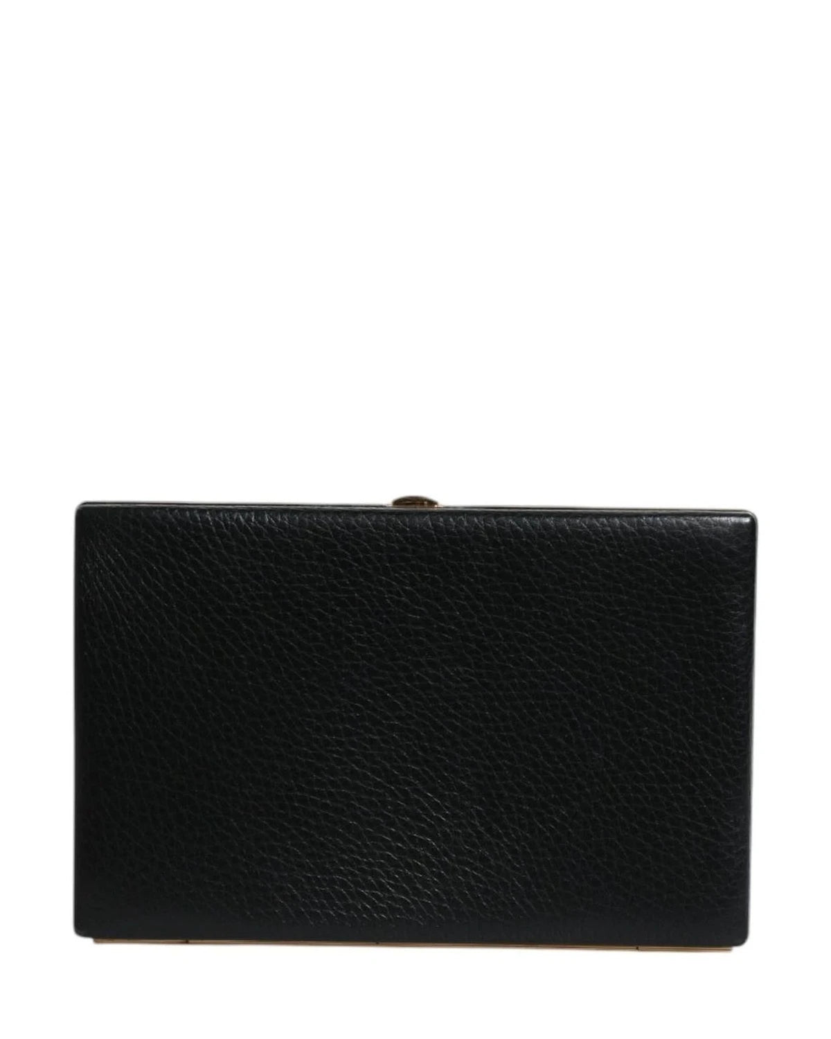 Dolce & Gabbana Black Leather Gold Clutch Bag 