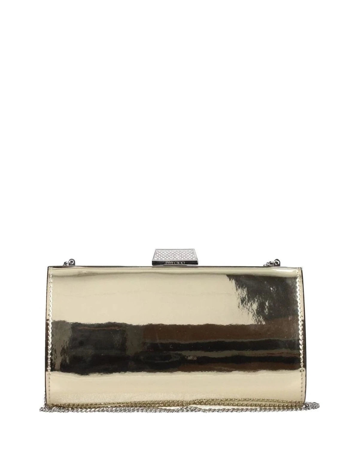 Jimmy Choo Gold Leather Clutch Bag 