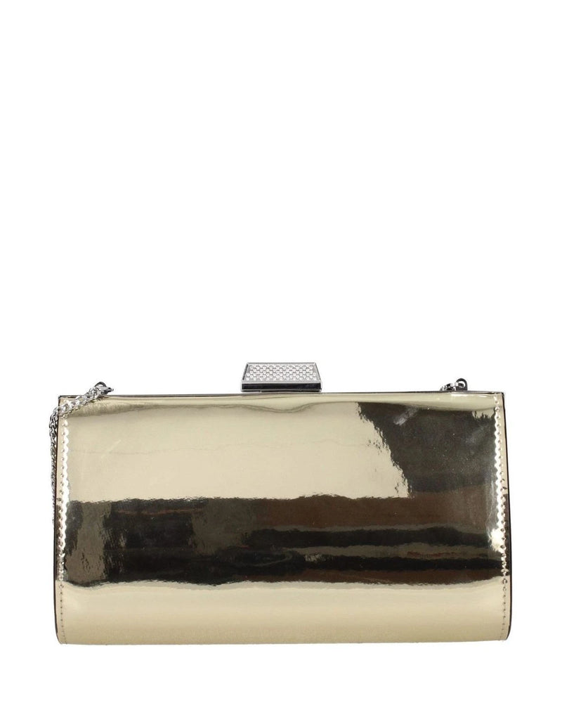 Jimmy Choo Gold Leather Clutch Bag 
