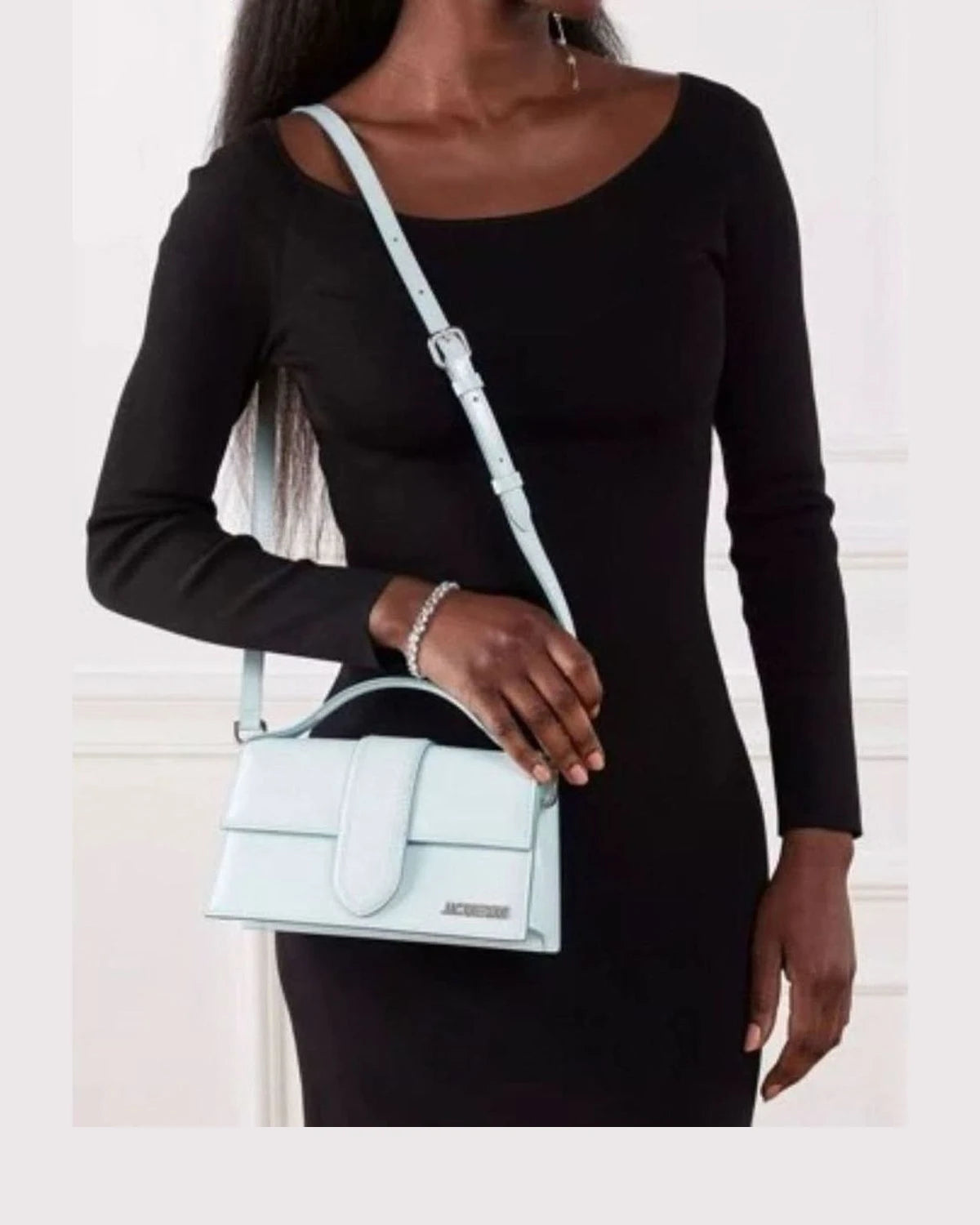 Jacquemus Blue Leather Pale Le Grand Bambino Handbag 