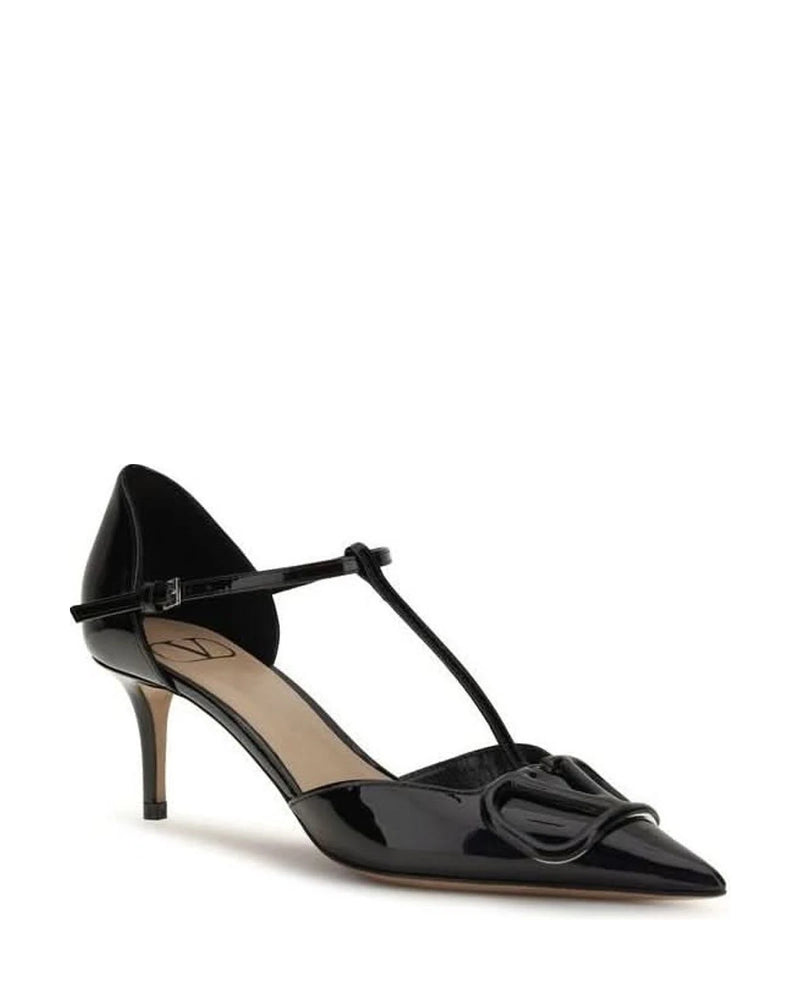 Valentino Garavani Black Calf Leather Bos Taurus High Heel Pumps 