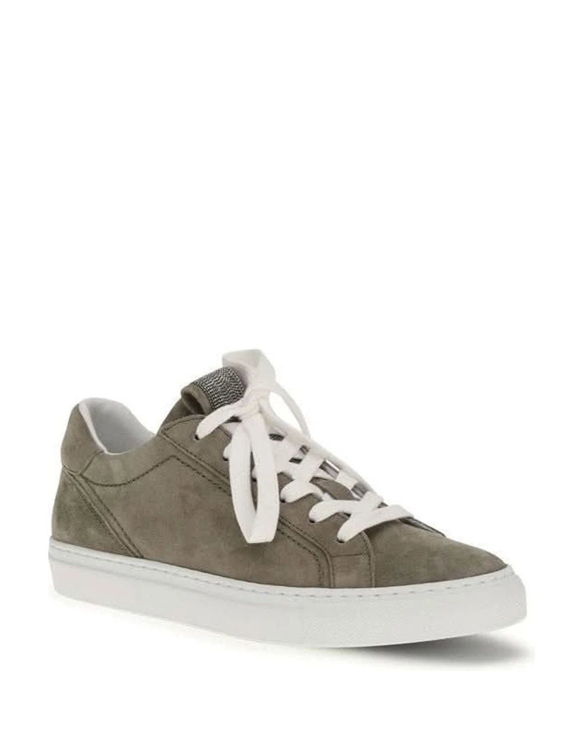Brunello Cucinelli Gray Calf Leather Bos Taurus Sneakers 