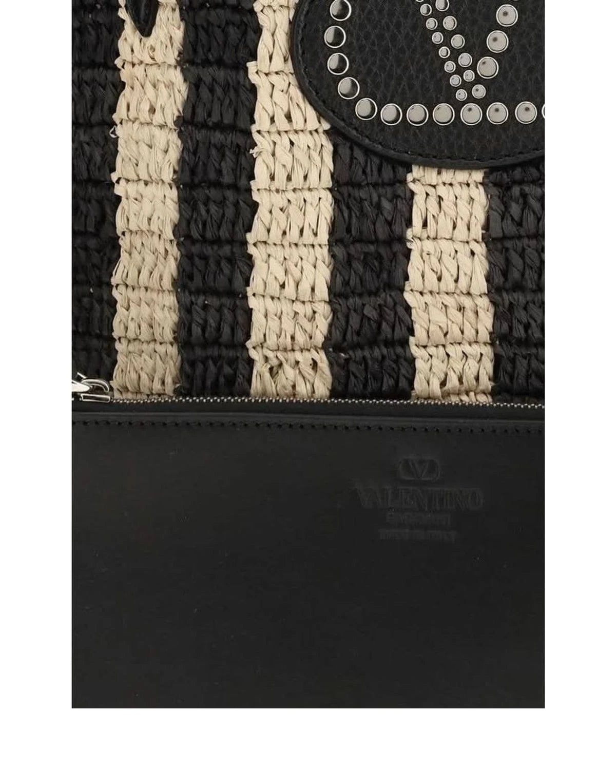 Valentino Garavani Black Raffia Bucket Bag 