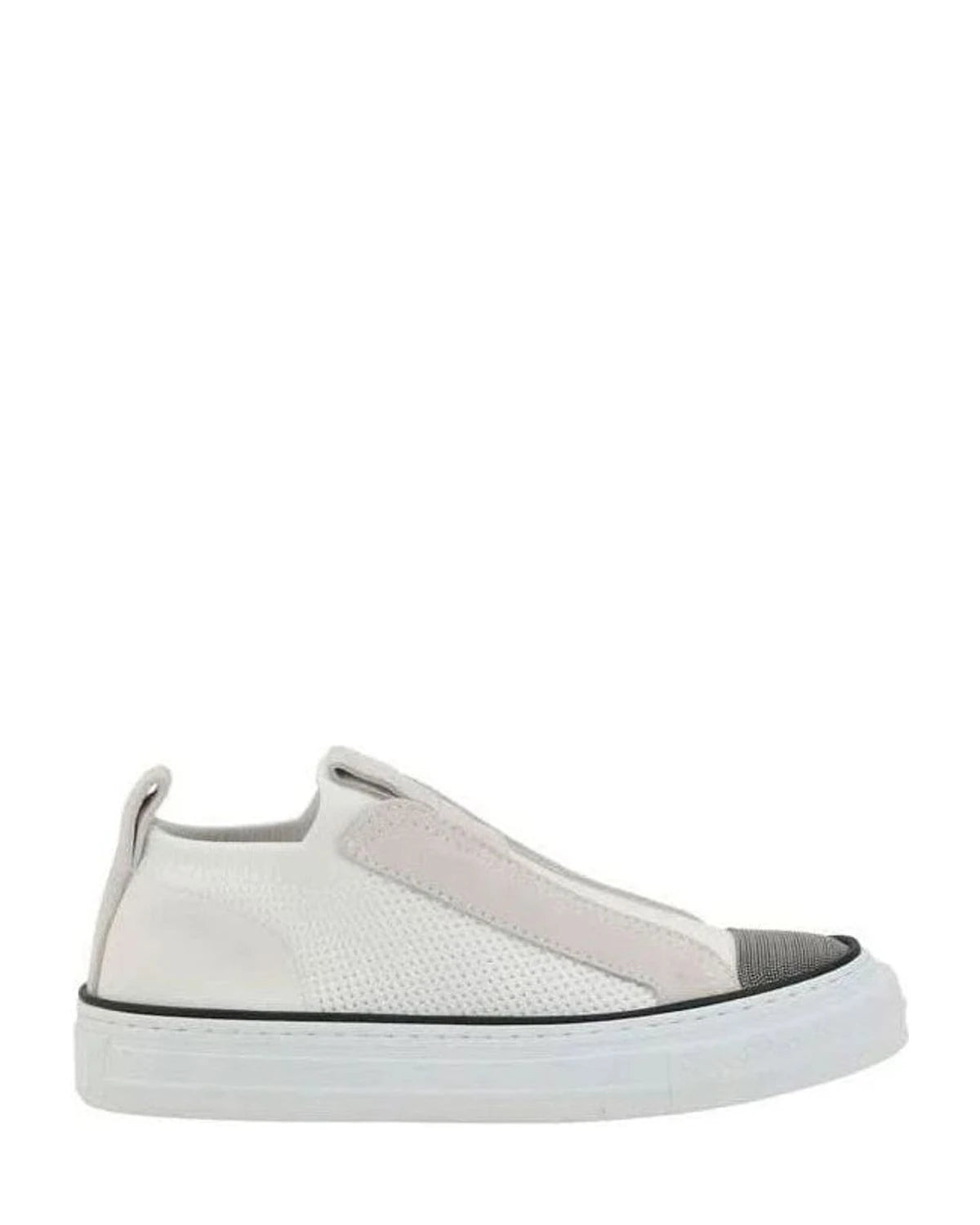 Brunello Cucinelli White Nylon Low Top Sneakers 