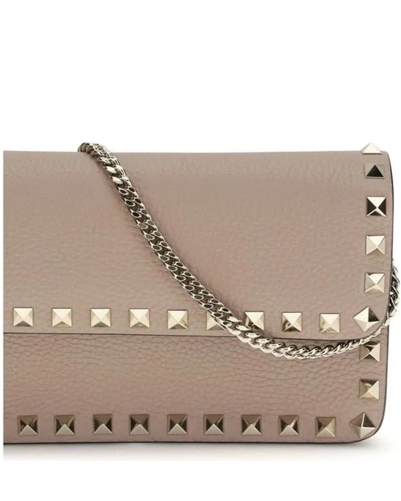 Valentino Garavani Beige Calf Leather Bos Taurus Wallet 