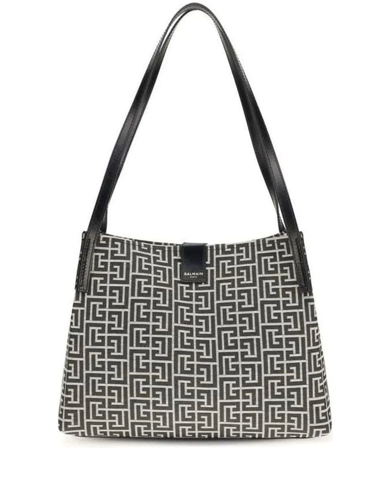 Balmain Black Cotton Shoulder Bag 