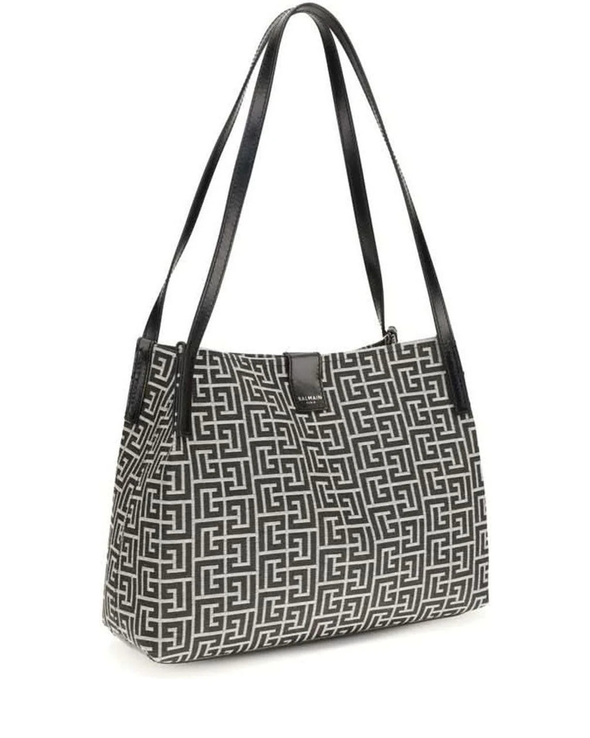 Balmain Black Cotton Shoulder Bag 