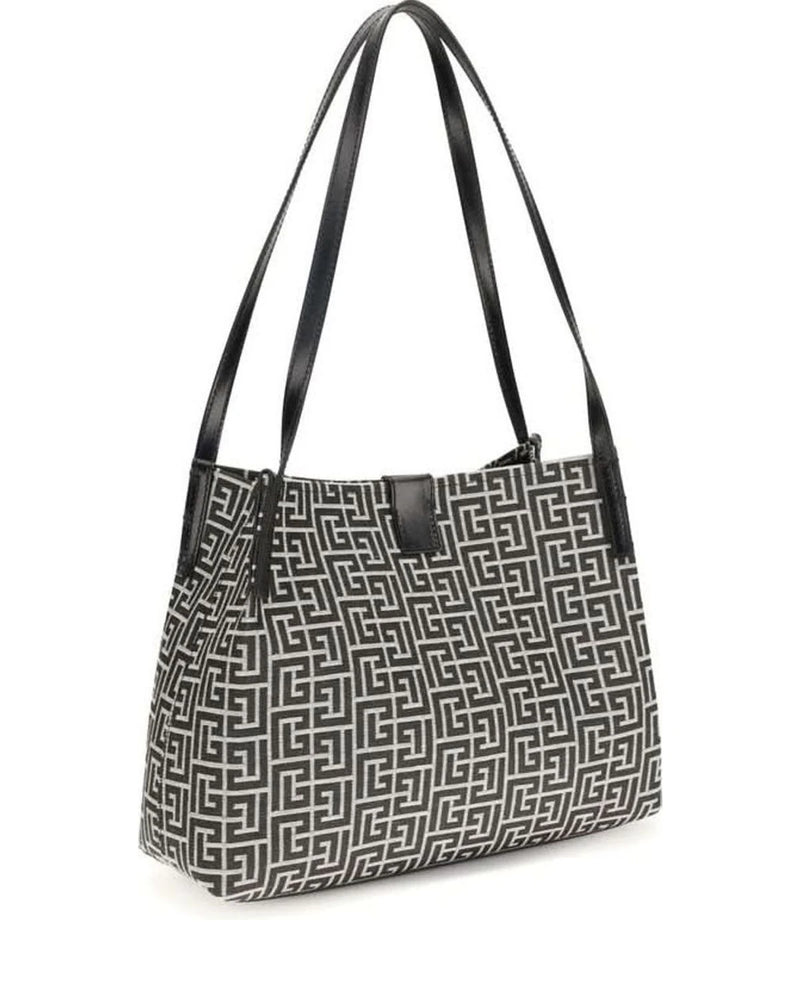 Balmain Black Cotton Shoulder Bag 
